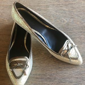 Laura Brandon Anthro Gold Glitter  Flats Shoes